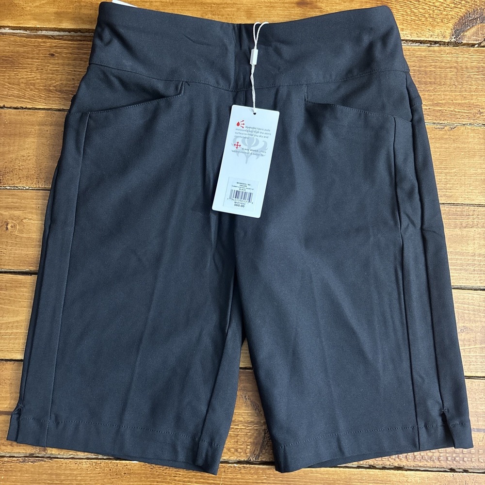 Walter Hagen Tummy Control Shorts Womens XS Black 10" Inseam HydroDri Hagen